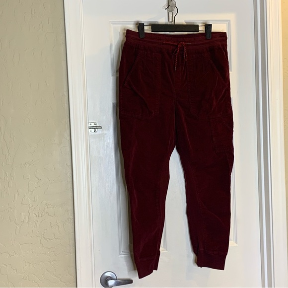 Anthropologie Leigh Corduroy Joggers Burgundy Size Medium - Picture 4 of 11